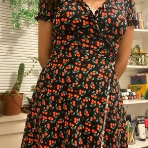Forever 21 Cherry Wrap dress Size S